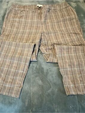 Women’s Talbots Classic Plaid Dress Pants - Brown Plaid